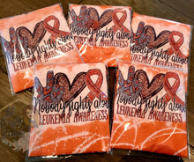 Load image into Gallery viewer, Leukemia Awareness Bleached Tee - 100% of Proceeds go back to Bradburn Family
