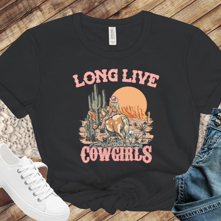 Long Live Cowgirls Unisex Black T-Shirt